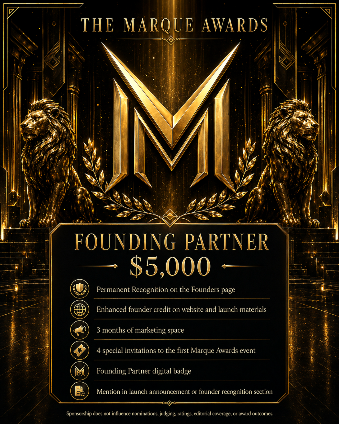 Founding Partner tier artwork for The Marque Awards founders program