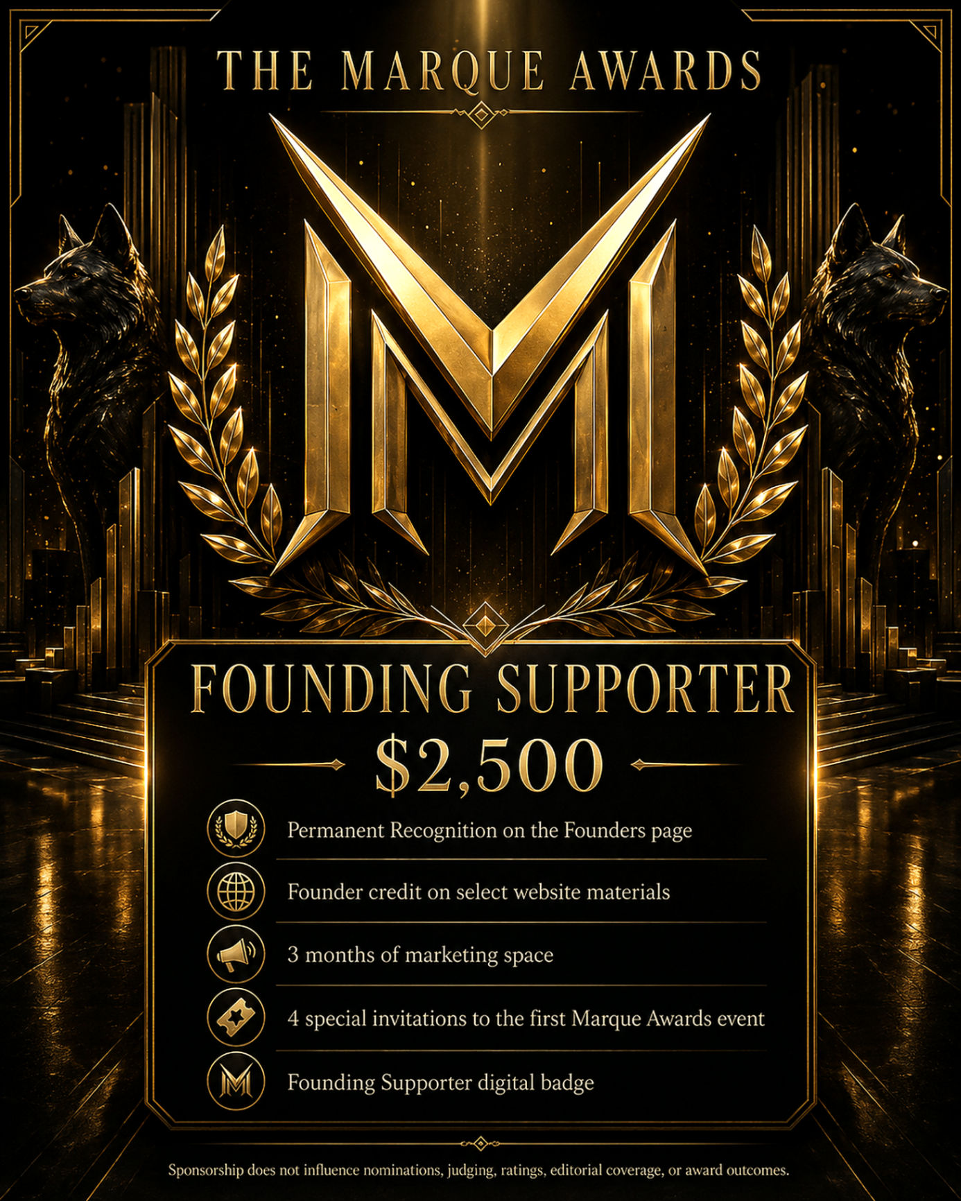 Founding Supporter tier artwork for The Marque Awards founders program